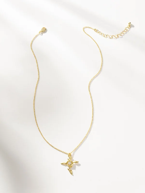 Shop Classic Women's  Necklaces & Pendants with a Modern Twist-Rose Cross Pendant Necklace