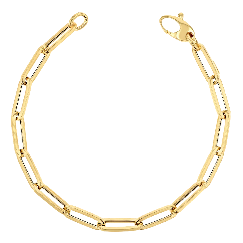 Men's Tennis Bracelets-14K Large Paper Clip Chain Bracelet