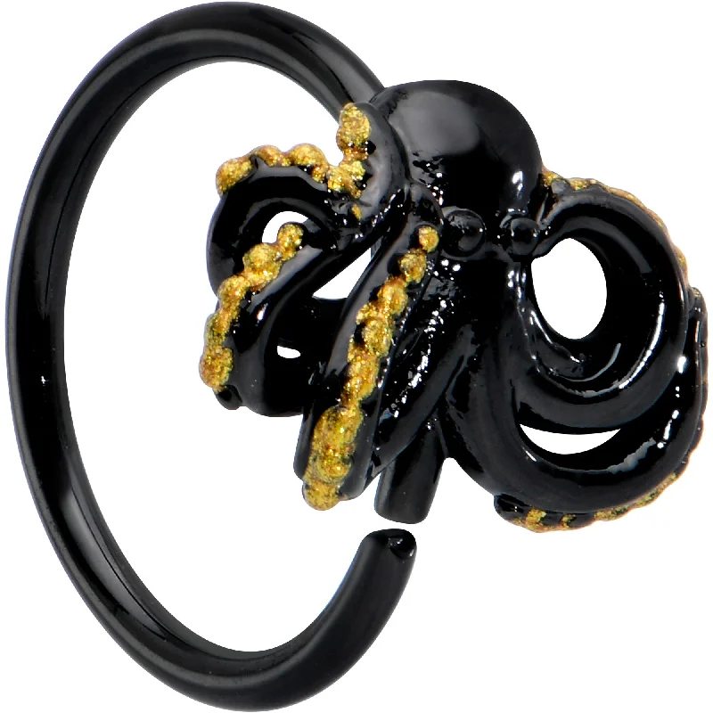 Women's Earrings – Elegant Designs for Every Personality--20 Gauge 5/16 Black Understated Octopus Cartilage Closure Ring