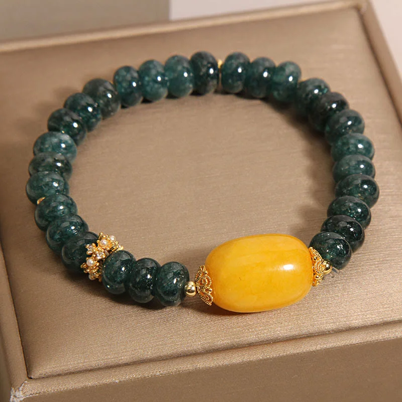 Women's Bangles with Engraved Initials-Buddha Stones Green Jade Abacus Beads Topaz Luck Bracelet Women's Bangles with Engraved Initials-Buddha Stones Green Jade Abacus Beads Topaz Luck Bracelet
