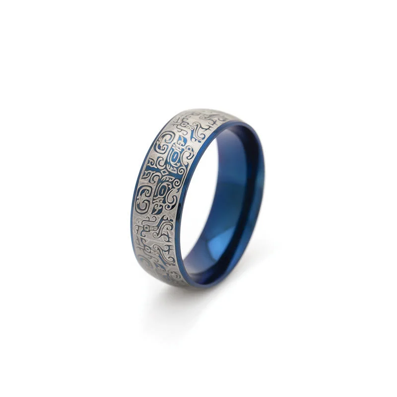 Chic Women's Rings for Fashion-Forward Looks-Buddha Stones Lucky Mythological Creature Taotie Wealth Titanium Steel Ring Chic Women's Rings for Fashion-Forward Looks-Buddha Stones Lucky Mythological Creature Taotie Wealth Titanium Steel Ring