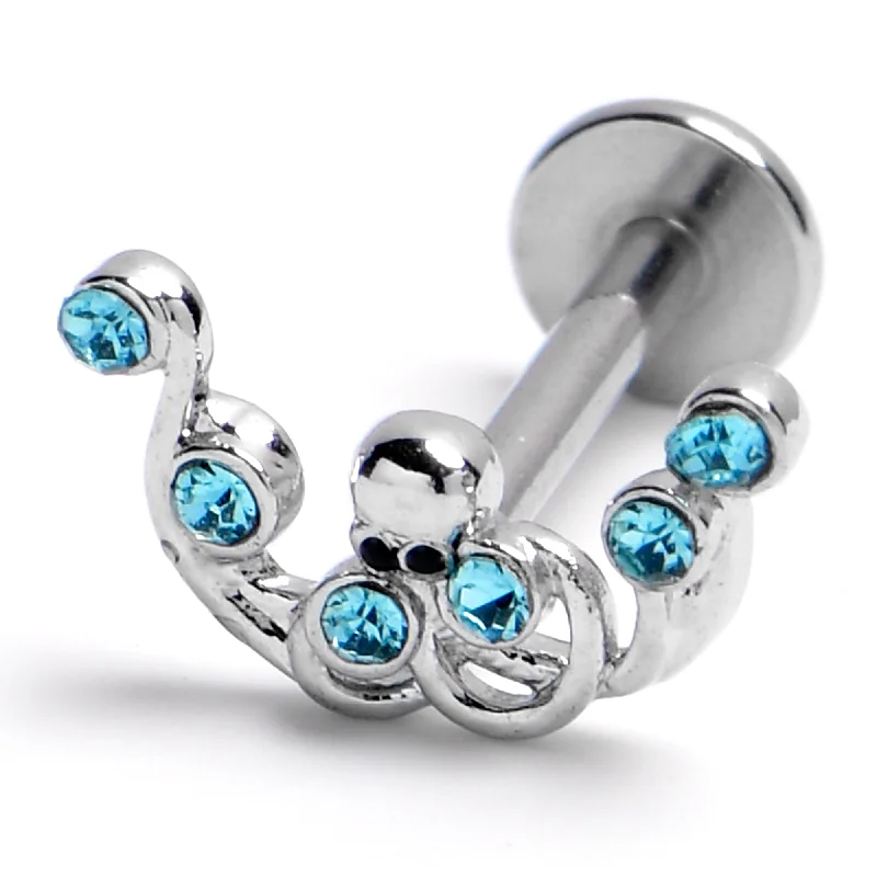 Custom Lip Rings with Unique Designs16 Gauge Blue Empress Flat Back Tragus Helix Cartilage Earring