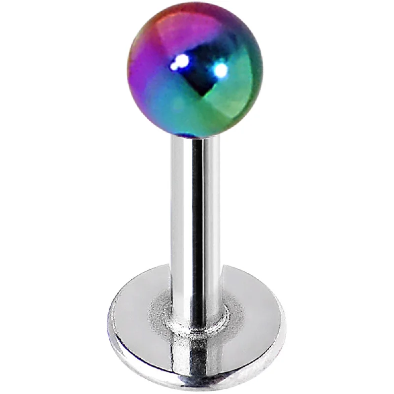 Sparkling Lip Rings with Multi-Stones16 Gauge Metallic Acrylic End of the Rainbow Labret Monroe 1/4