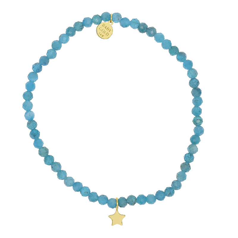 Stylish Beaded Bracelets for Men-Blue Gemstone & Custom Charm Bracelet