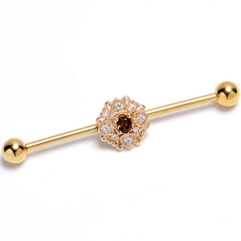 Women's Earrings – Elegant Designs for Every Personality--14 Gauge Yellow Gem Gold Tone Luxe Hearts Industrial Barbell 38mm Women's Earrings – Elegant Designs for Every Personality--14 Gauge Yellow Gem Gold Tone Luxe Hearts Industrial Barbell 38mm