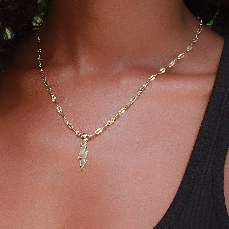 Shop Classic Women's Necklaces & Pendants with a Modern Twist-Micro Lightning Bolt Pendant Shop Classic Women's Necklaces & Pendants with a Modern Twist-Micro Lightning Bolt Pendant