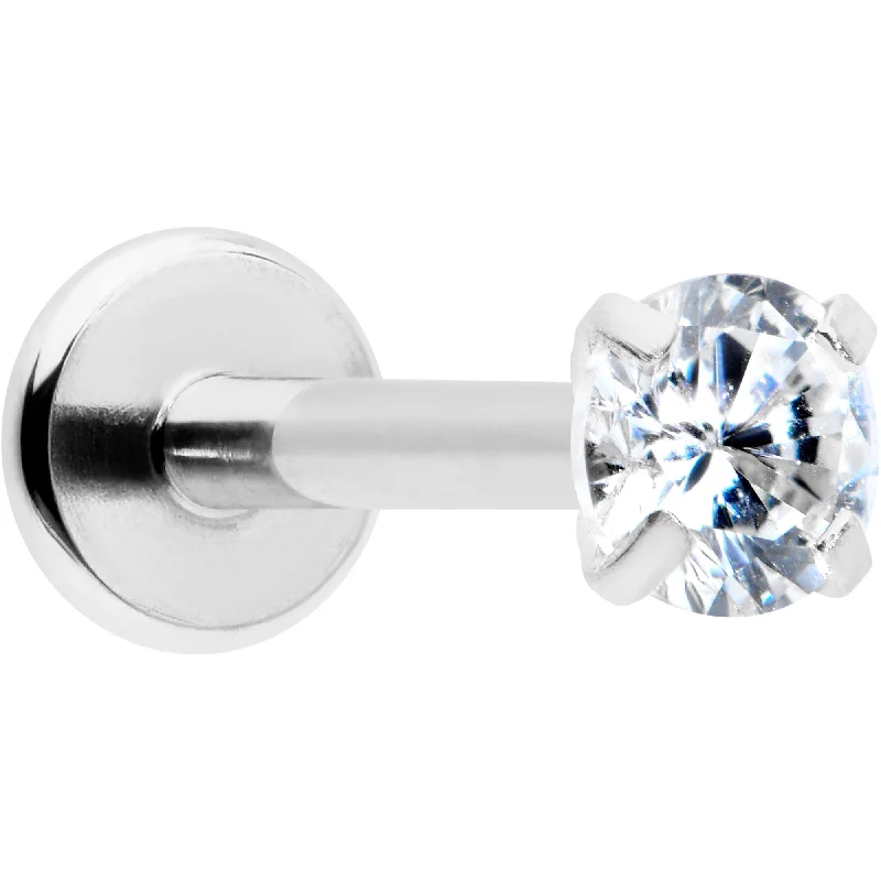 Fashion-Forward Lip Rings with Modern Flair16 Gauge 5/16 Clear Gem Round End Internally Threaded Labret Tragus