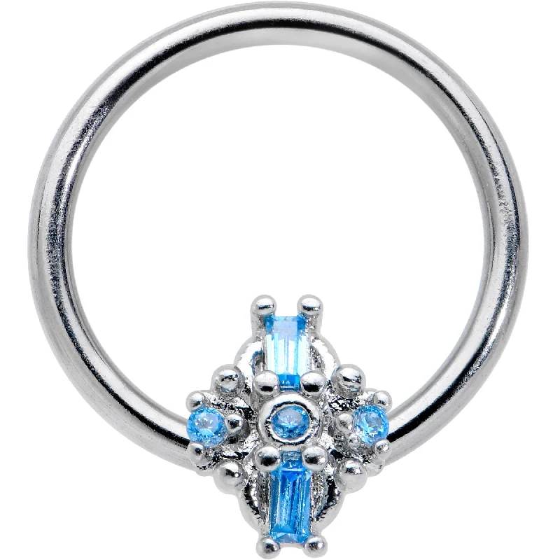 Women's Earrings – Elegant Designs for Every Personality--16 Gauge 3/8 Blue Gem Opulent Cross BCR Captive Ring Women's Earrings – Elegant Designs for Every Personality--16 Gauge 3/8 Blue Gem Opulent Cross BCR Captive Ring