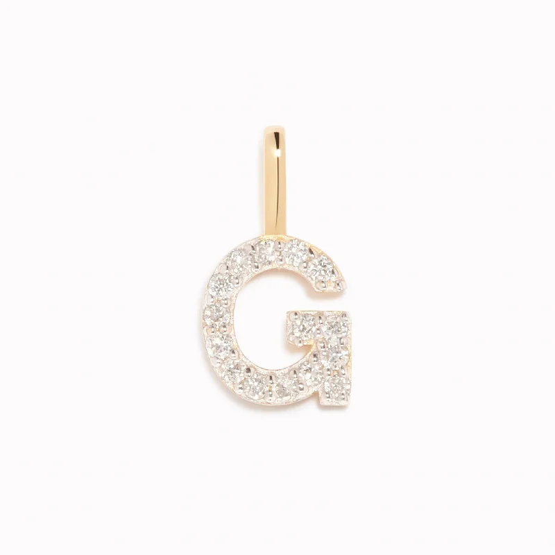 Shop Classic Women's  Necklaces & Pendants with a Modern Twist-Diamond Initial Pendant 14k Gold - G