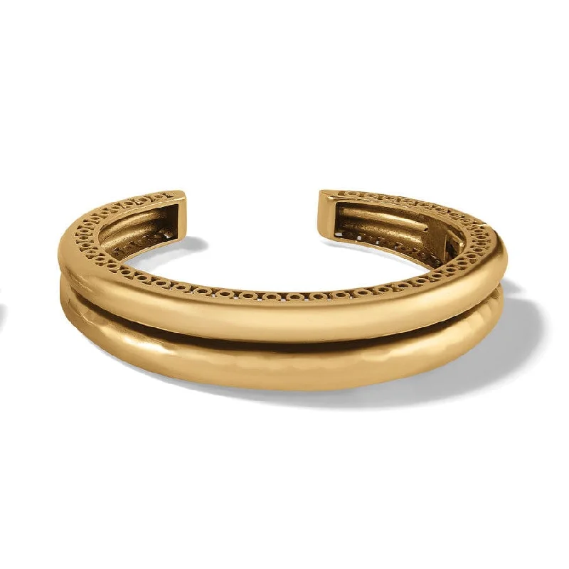 Personalized Leather Bangles for Women-Inner Circle Double Hinged Bangle