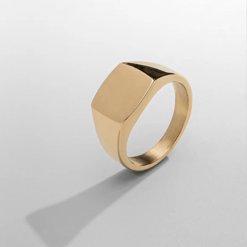 Top Men's Rings – Crafted for Every Style  Square Signet Ring (Gold)