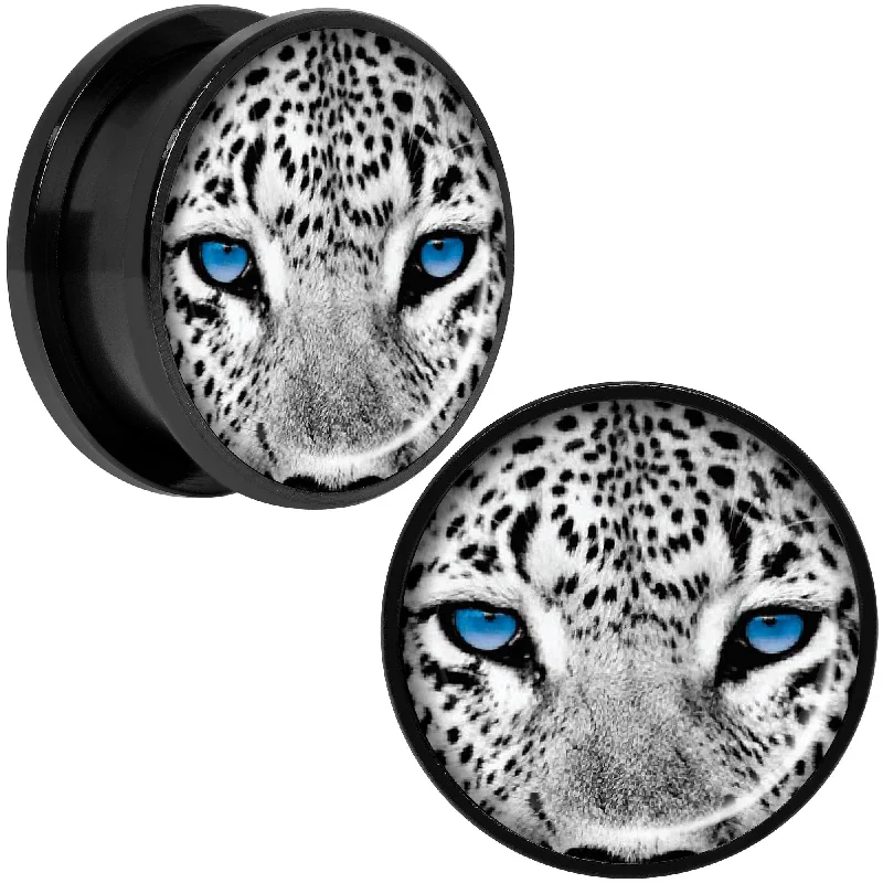 Women's Earrings – Elegant Designs for Every Personality--Black White Leopard Eyes Black Anodized Screw Fit Plug Set 20mm Women's Earrings – Elegant Designs for Every Personality--Black White Leopard Eyes Black Anodized Screw Fit Plug Set 20mm