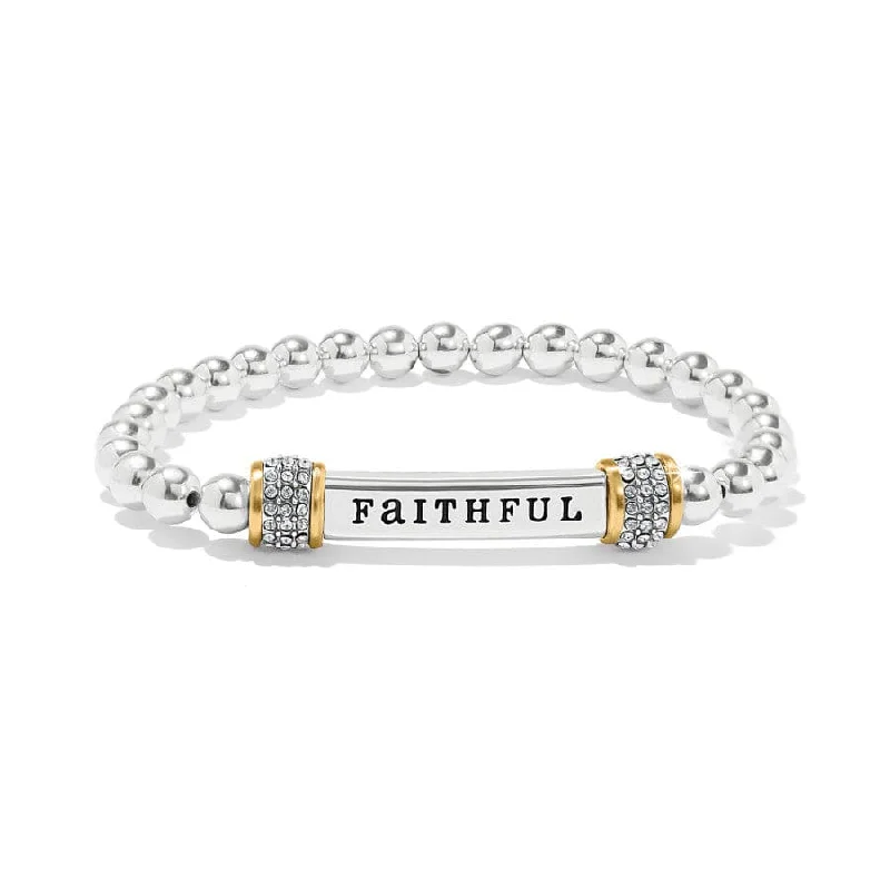 Unique Wedding Bangles for Women-Meridian Faithful Two Tone Stretch Bracelet