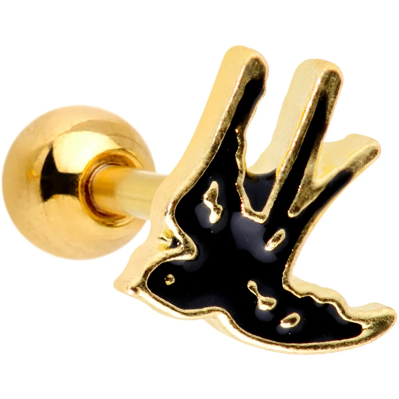 Women's Earrings – Elegant Designs for Every Personality--16 Gauge 1/4 Gold Tone Swallow Tattoo Black Bird Cartilage Tragus Women's Earrings – Elegant Designs for Every Personality--16 Gauge 1/4 Gold Tone Swallow Tattoo Black Bird Cartilage Tragus