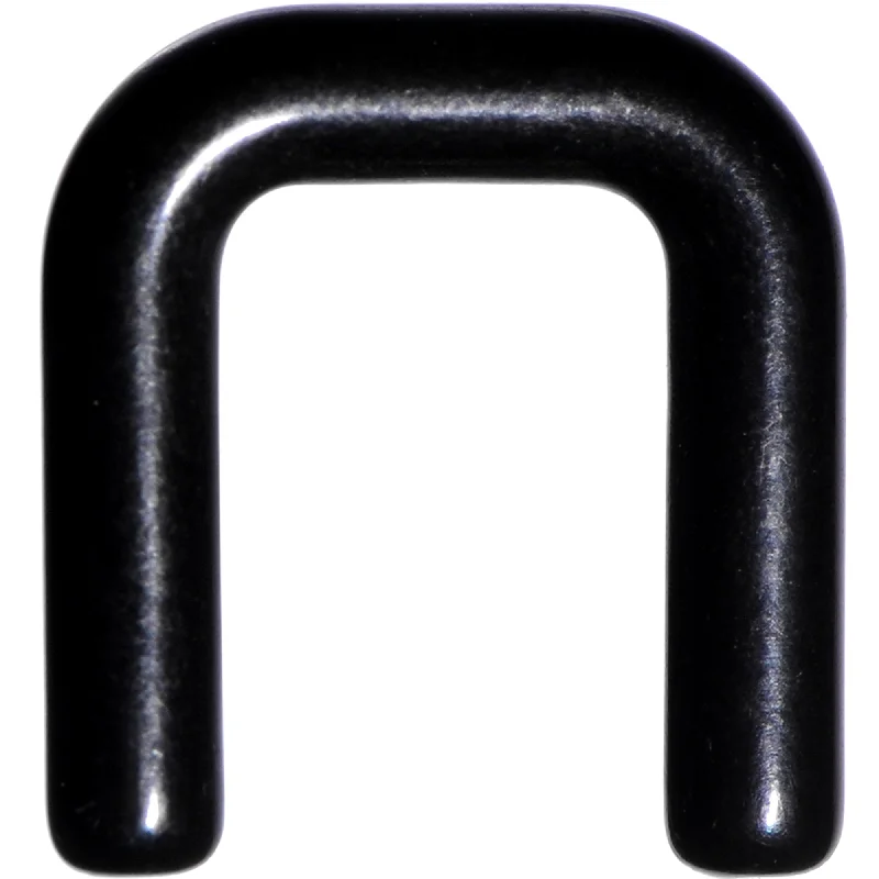 Easy-Fit Nose Rings -10 Gauge 1/2 Black Flexible Bioplast Square Septum Retainer