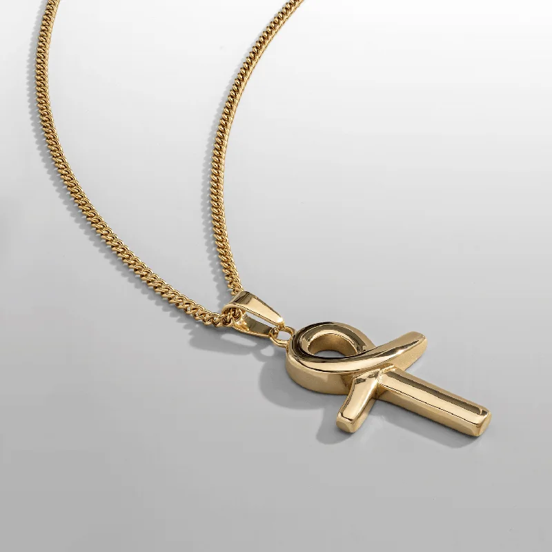 Exclusive Men's Necklaces & Pendants for the Modern Gentleman-Ankh (Gold)