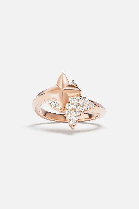 Chic Women's Rings for Fashion-Forward Looks-Météorites Rose Gold Ring