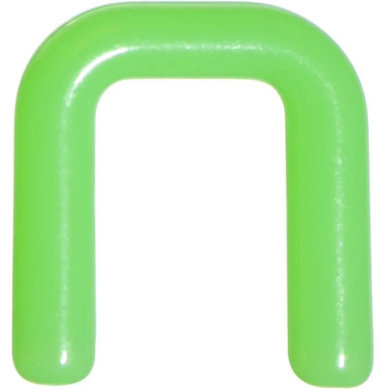 Nose Rings with Large Designs -10 Gauge 1/2 Green Flexible Bioplast Square Septum Retainer Nose Rings with Large Designs -10 Gauge 1/2 Green Flexible Bioplast Square Septum Retainer