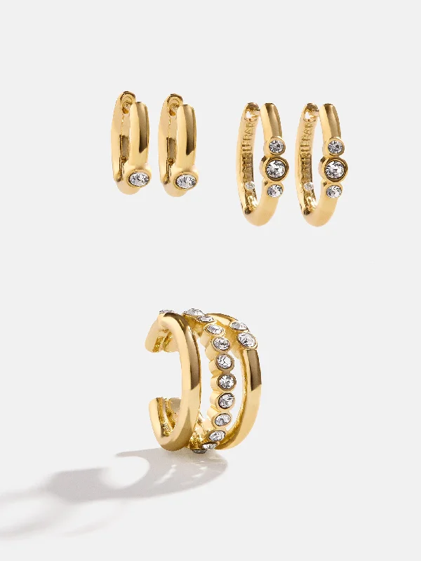 Women's Earrings – Elegant Designs for Every Personality--Blythe Earring Set - Gold/Pavé Women's Earrings – Elegant Designs for Every Personality--Blythe Earring Set - Gold/Pavé