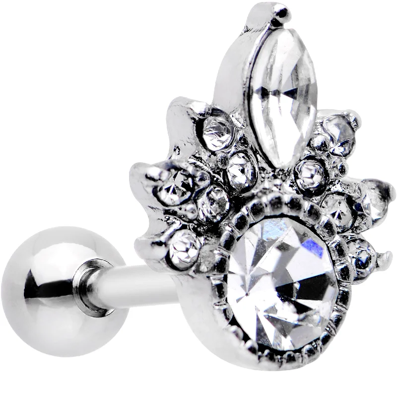 Women's Earrings – Elegant Designs for Every Personality--16 Gauge 1/4 Clear Gem Cocktail Party Tragus Cartilage Earring