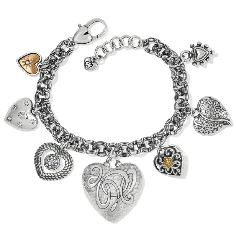 Custom Engraved Bangles for Women-One Heart Endless Charm Bracelet