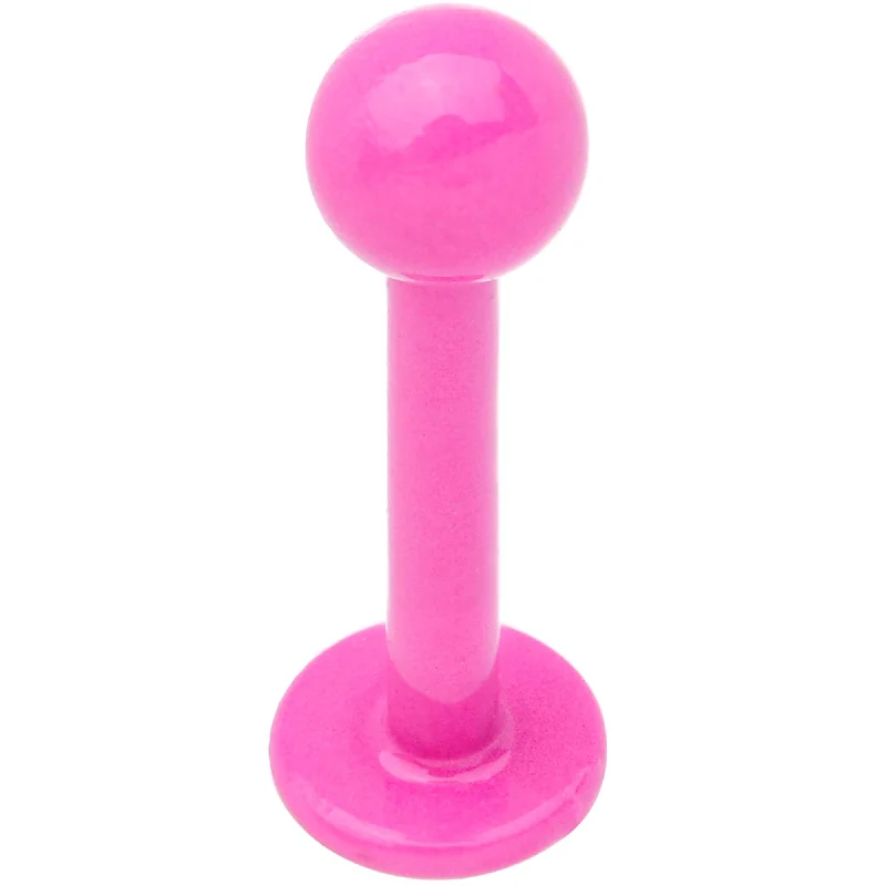 Chic Lip Rings with Simple Touches16 Gauge 5/16 Pink Acrylic Over Steel Labret Monroe Tragus