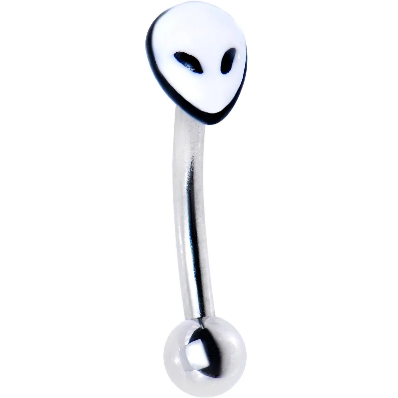 Women's Earrings – Elegant Designs for Every Personality--16 Gauge 5/16 Gray Alien Curved Eyebrow Ring