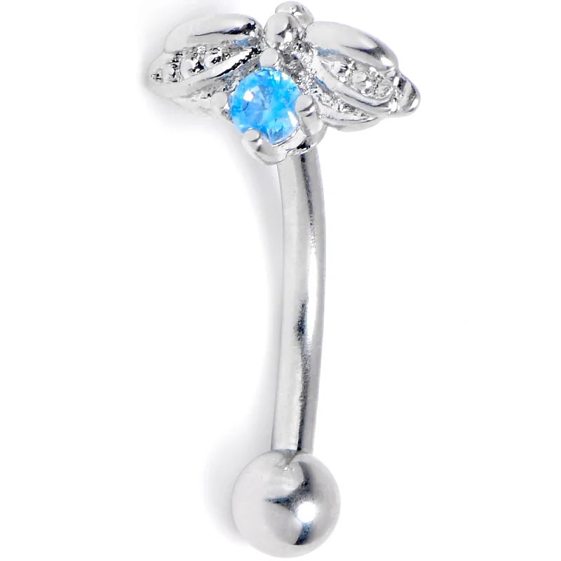 Women's Earrings – Elegant Designs for Every Personality--16 Gauge 5/16 Blue Gem Beauty Bug Insect Curved Eyebrow Ring Women's Earrings – Elegant Designs for Every Personality--16 Gauge 5/16 Blue Gem Beauty Bug Insect Curved Eyebrow Ring