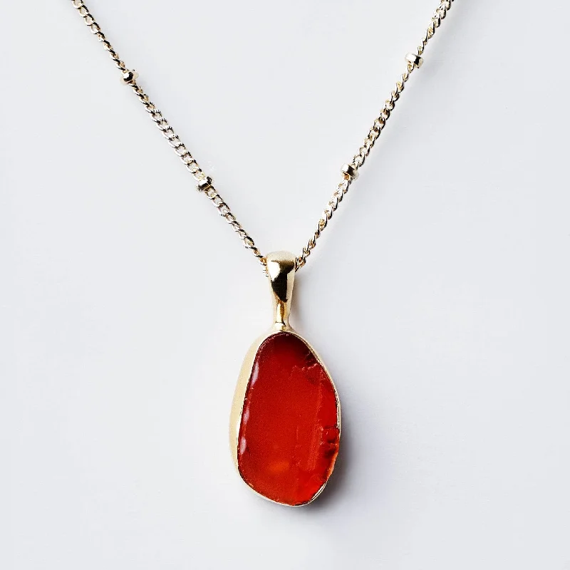 Shop Classic Women's Necklaces & Pendants with a Modern Twist-Carnelian Raw Crystal Necklace Shop Classic Women's Necklaces & Pendants with a Modern Twist-Carnelian Raw Crystal Necklace