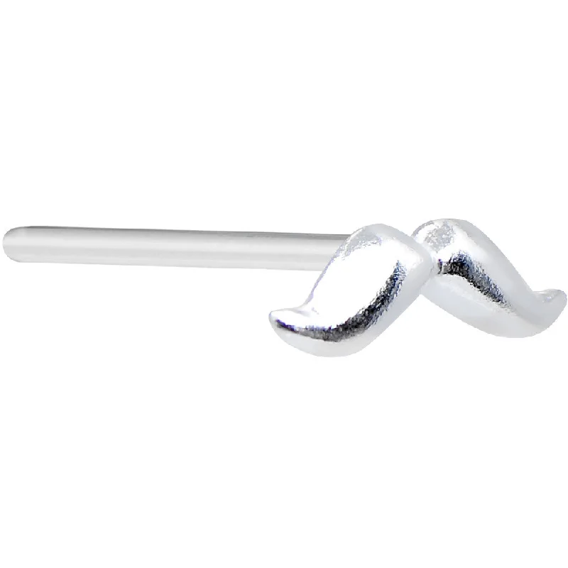 Classic and Chic Nose Rings -925 Sterling Silver 22 Gauge Dapper Mustache Bendable Nose Bone Classic and Chic Nose Rings -925 Sterling Silver 22 Gauge Dapper Mustache Bendable Nose Bone