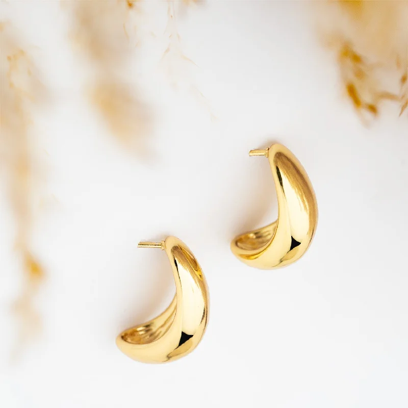Women's Bangle Bracelets-Margo Teardrop 18K Gold Stud Earrings