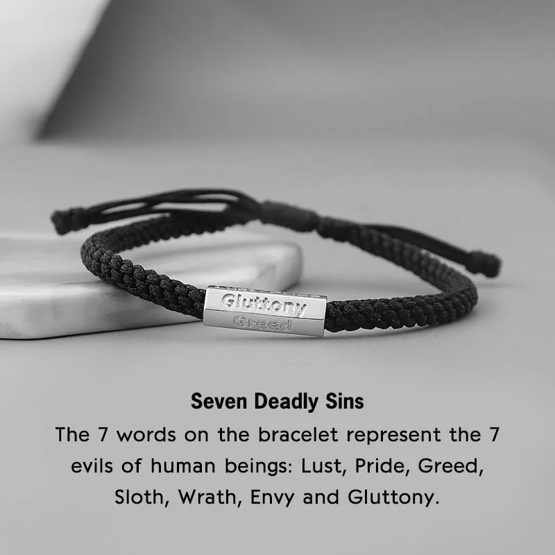 Stylish Chain Bracelets for Men-Buddha Stones Seven Deadly Sins Seven Virtues Braided String Bracelet Stylish Chain Bracelets for Men-Buddha Stones Seven Deadly Sins Seven Virtues Braided String Bracelet