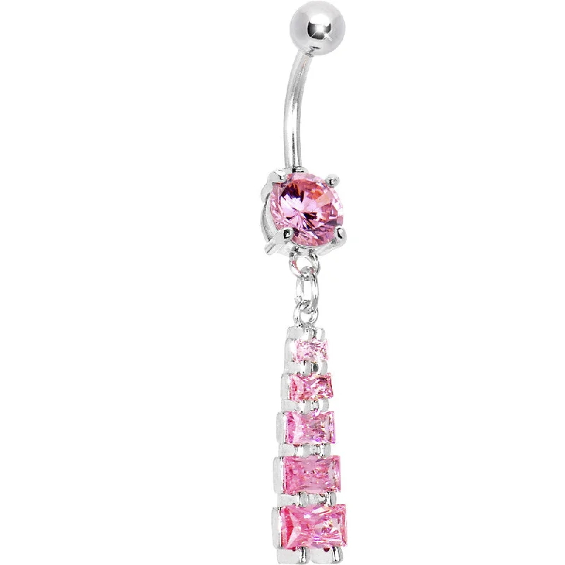 Elegant Belly Rings for Special Celebrations -Passion Pink GRADUATED SQUARE DROP Belly Ring Elegant Belly Rings for Special Celebrations -Passion Pink GRADUATED SQUARE DROP Belly Ring