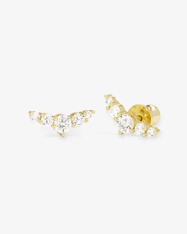 Women's Earrings – Elegant Designs for Every Personality--Radiant Studs - Gold|White Diamondettes Women's Earrings – Elegant Designs for Every Personality--Radiant Studs - Gold|White Diamondettes