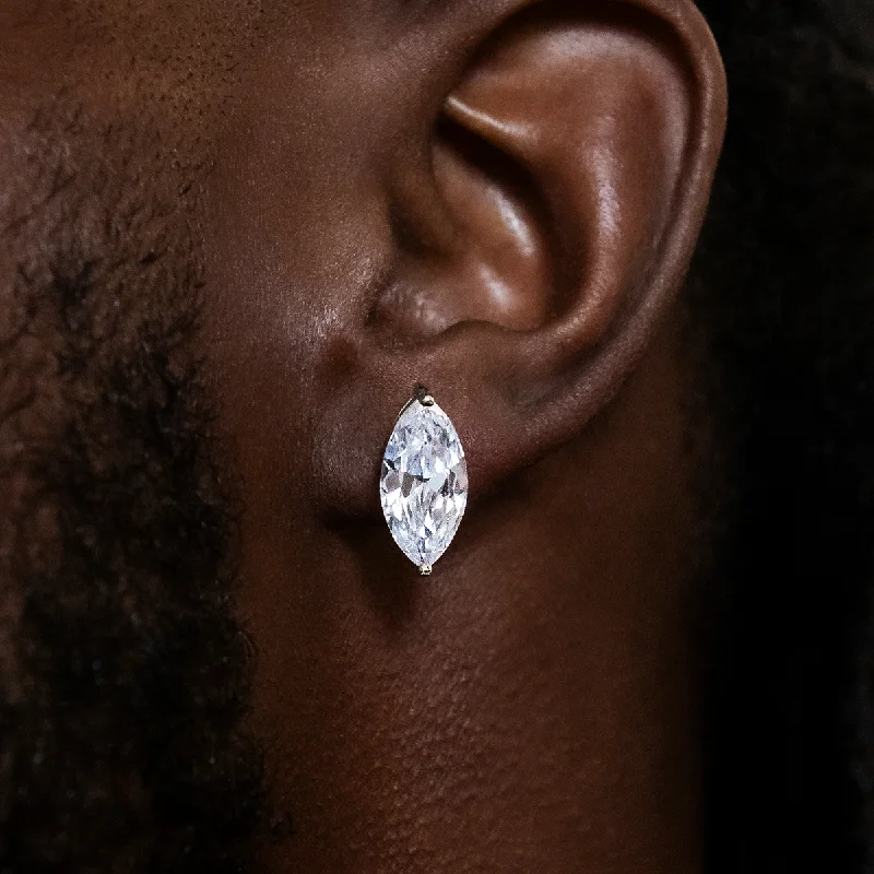 Stylish Bracelets for Men with Simple Bands-8mm Marquise Cut Diamond Stud Earrings in White Gold Stylish Bracelets for Men with Simple Bands-8mm Marquise Cut Diamond Stud Earrings in White Gold