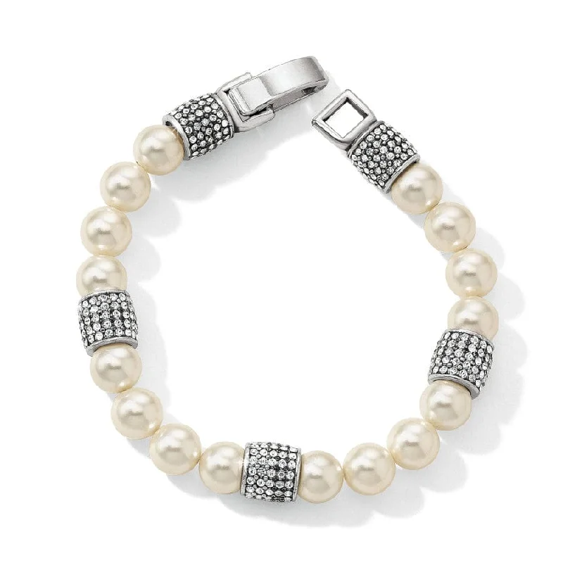 Women's Bangles with Silver and Gemstone Inlays-Meridian Beads Bracelet