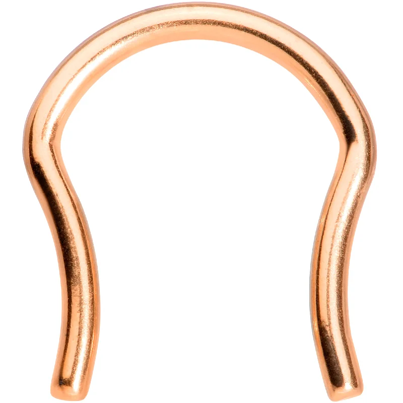 Bold Nose Rings -14 Gauge 5/8 Rose Gold Tone ASTM F-136 Implant Grade Titanium Septum Retainer Bold Nose Rings -14 Gauge 5/8 Rose Gold Tone ASTM F-136 Implant Grade Titanium Septum Retainer