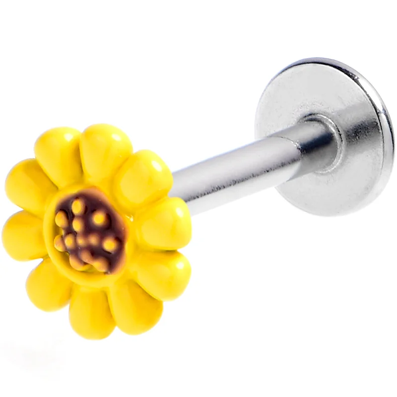 Beautiful Lip Rings with Classic Design16 Gauge 5/16 Sunny Simple Sunflower Labret Monroe Tragus