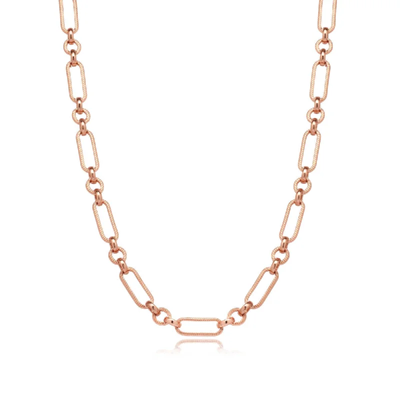 Shop Classic Women's  Necklaces & Pendants with a Modern Twist-Figaro Chain Necklace (Rose Gold)