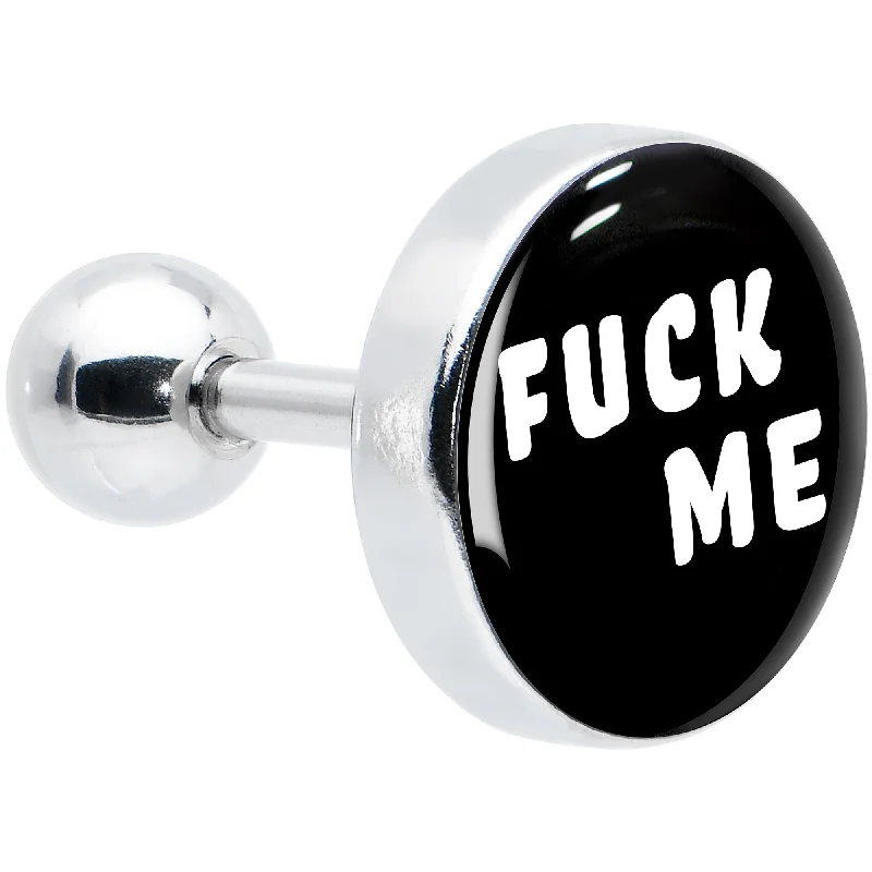 Women's Earrings – Elegant Designs for Every Personality--16 Gauge 1/4 F*ck Me Black White Cartilage Tragus Earring Women's Earrings – Elegant Designs for Every Personality--16 Gauge 1/4 F*ck Me Black White Cartilage Tragus Earring