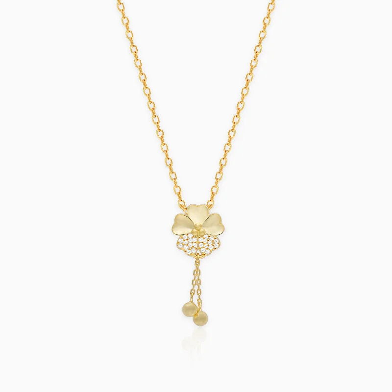 Shop Classic Women's Necklaces & Pendants with a Modern Twist-Golden Clover Dangle Pendant with Link Chain Shop Classic Women's Necklaces & Pendants with a Modern Twist-Golden Clover Dangle Pendant with Link Chain