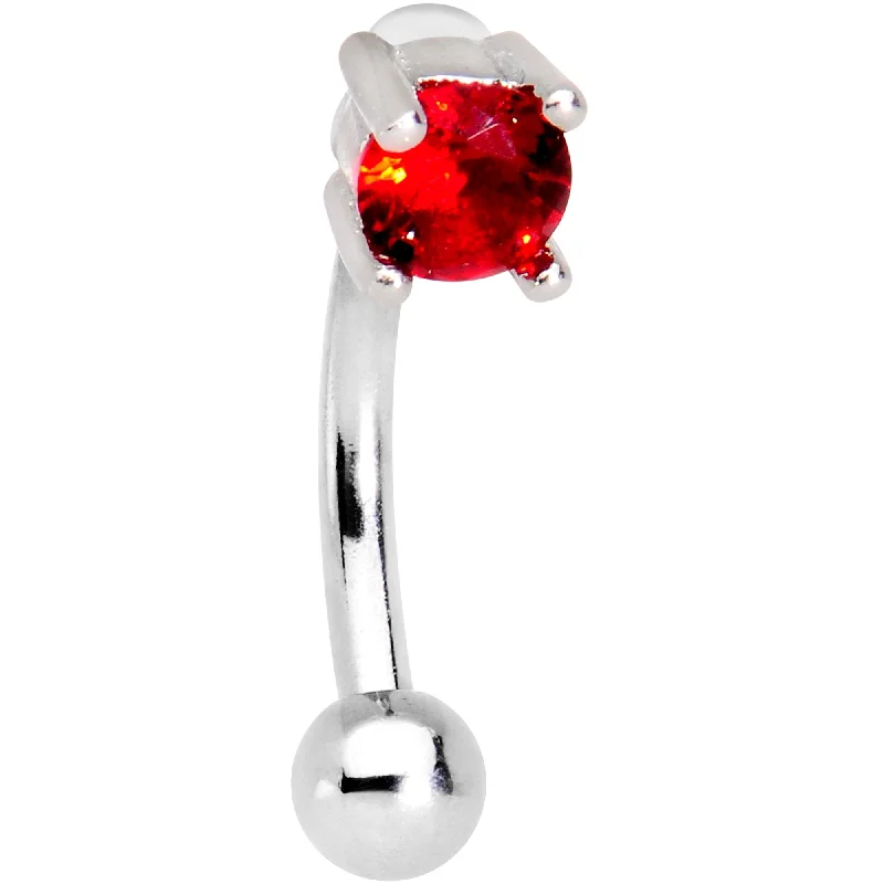 Women's Earrings – Elegant Designs for Every Personality--5/16 Red CZ Gem Fashionista Curved Eyebrow Rook Earring Women's Earrings – Elegant Designs for Every Personality--5/16 Red CZ Gem Fashionista Curved Eyebrow Rook Earring