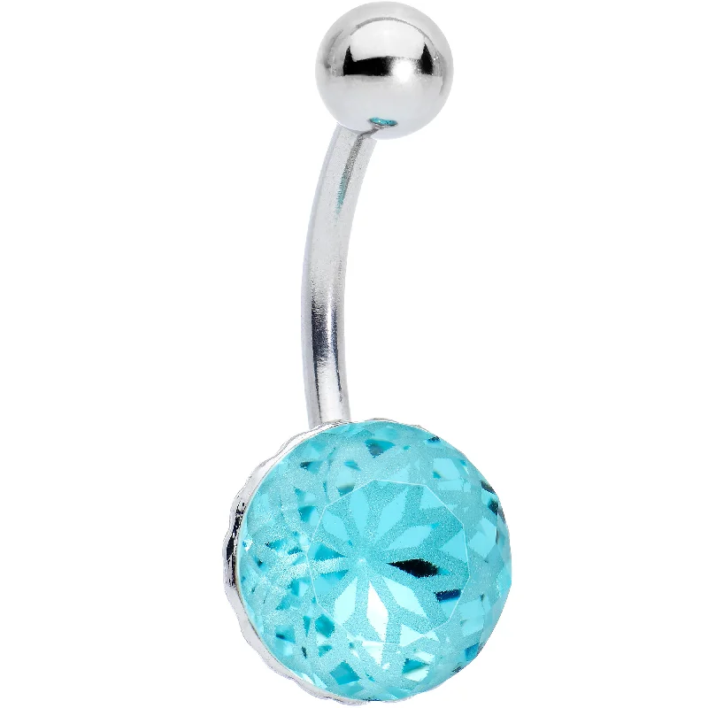 Designer Belly Rings for Exclusive Style -Blue Gem Stylish Elegance Mandala Flower Belly Ring Designer Belly Rings for Exclusive Style -Blue Gem Stylish Elegance Mandala Flower Belly Ring