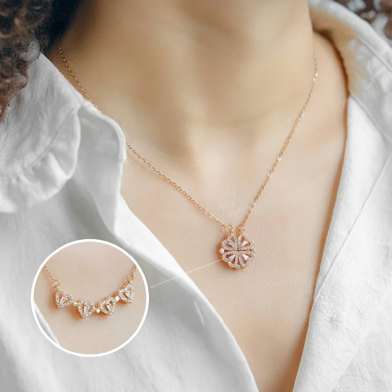 Women's Earrings – Elegant Designs for Every Personality--Magnetic Clover Heart Necklace