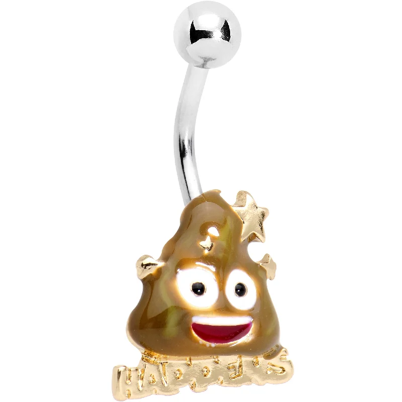 Stylish Belly Rings with Elegant Detailing -Officially Licensed Shit Happens Poop emoji Belly Ring Stylish Belly Rings with Elegant Detailing -Officially Licensed Shit Happens Poop emoji Belly Ring