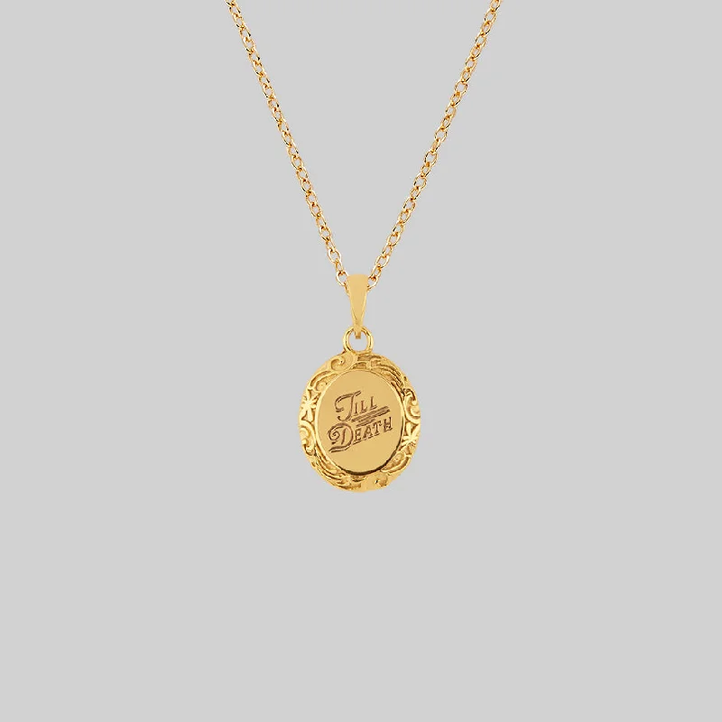 Shop Classic Women's  Necklaces & Pendants with a Modern Twist-TILL DEATH. Promise Medallion Pendant Necklace - Gold