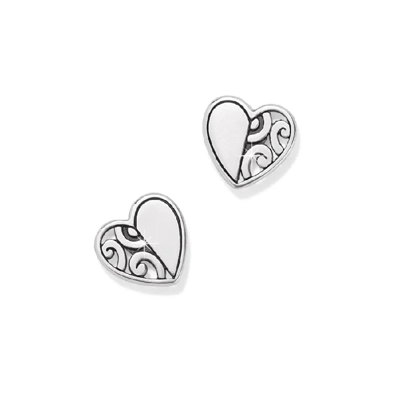 Women's Earrings – Elegant Designs for Every Personality--Deco Heart Mini Post Earrings Women's Earrings – Elegant Designs for Every Personality--Deco Heart Mini Post Earrings