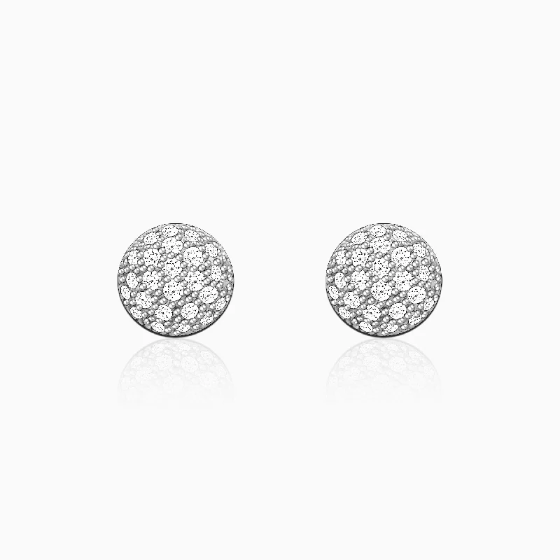 Women's Earrings – Elegant Designs for Every Personality--Silver Shimmering Sphere Stud Earrings