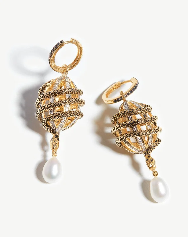 Women's Earrings – Elegant Designs for Every Personality--Harris Reed Fine Uncaged Drop Earrings | 14k Solid Gold/Pearl & Diamond Women's Earrings – Elegant Designs for Every Personality--Harris Reed Fine Uncaged Drop Earrings | 14k Solid Gold/Pearl & Diamond