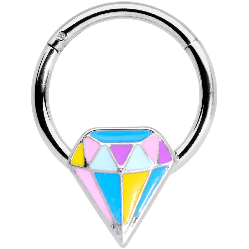 Eye-Catching Nose Rings for Glam Look -16 Gauge 3/8 Geologist Prize Hinged Segment Ring Eye-Catching Nose Rings for Glam Look -16 Gauge 3/8 Geologist Prize Hinged Segment Ring